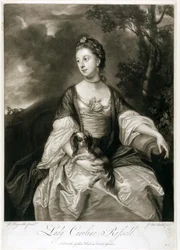 Lady Caroline Russell, graviert von James McArdell (ca. 1729-65)
